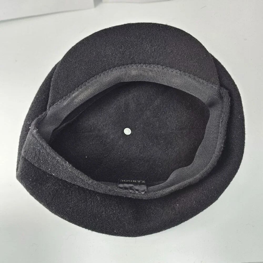 Vintage Kangol Black Wool Spitfire Torist Cap Hat Large - Picture 6 of 9